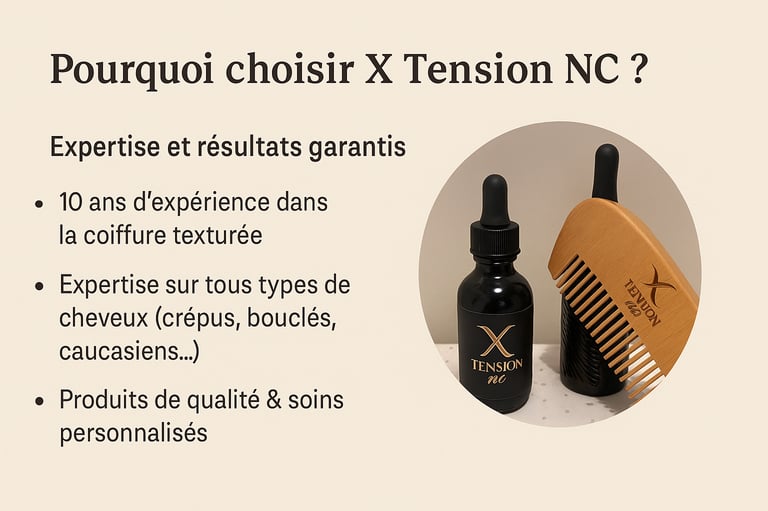Accessoires de coiffure X Tension NC – peigne, brosse, flacons et sèche-cheveux professionnels pour 