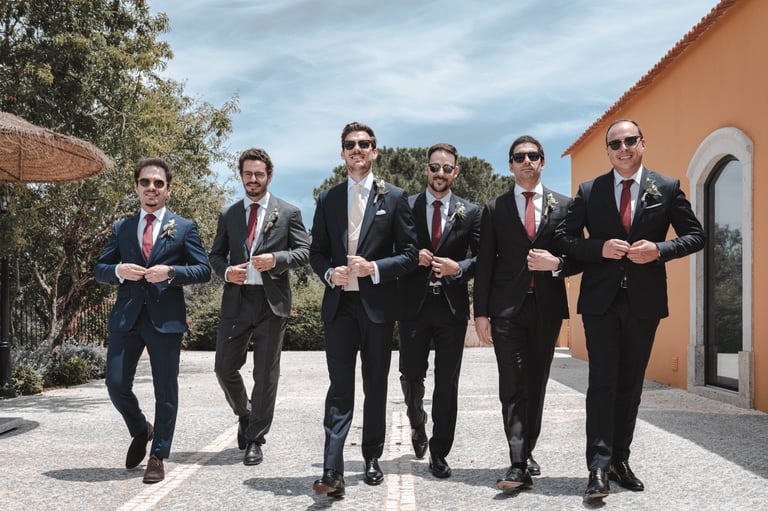 groomsmen portrait in a destination wedding