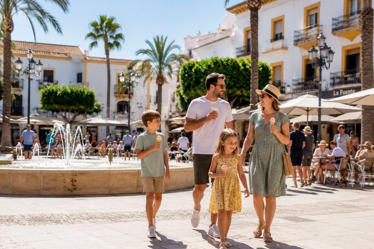 Family enjoying Villamartin Plaza