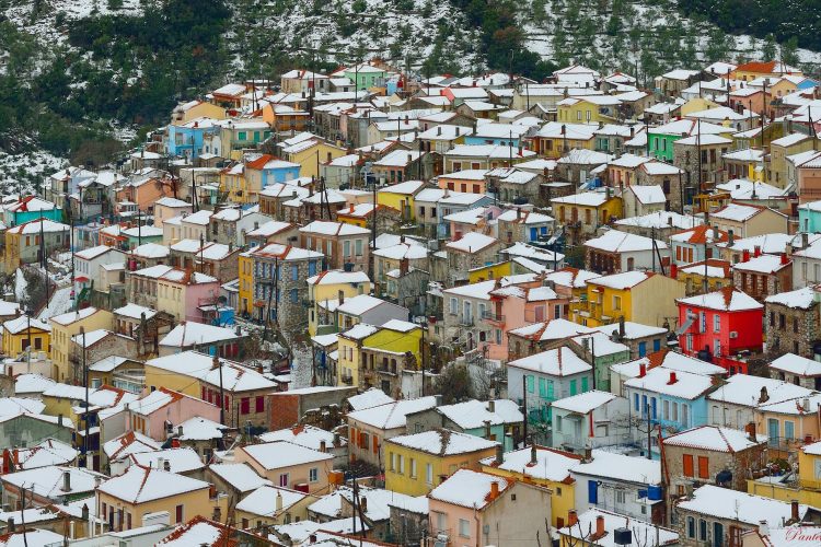 L'hiver sur l'île de Lesbos en Grèce