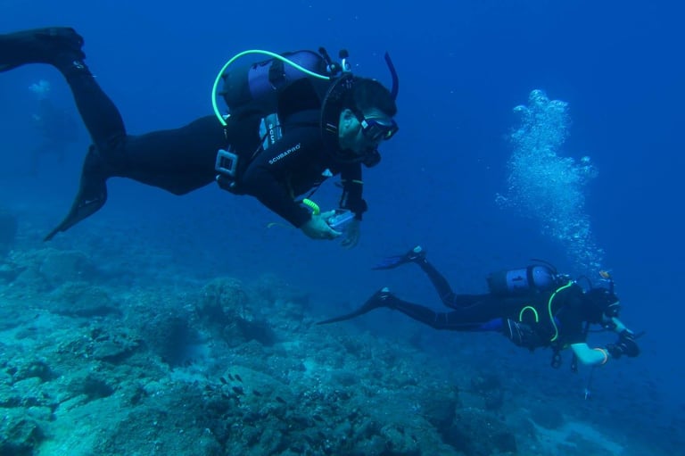 Plongée sous marine sur l'île grecque de Lesbos