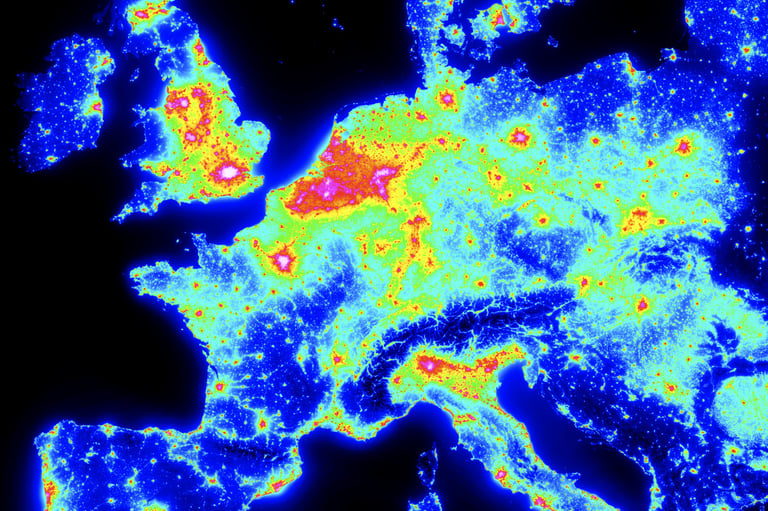 Pollution lumineuse europe