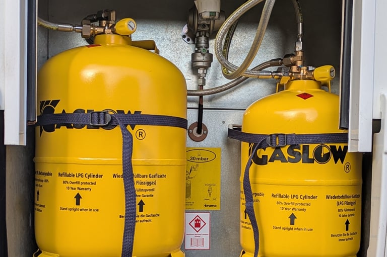 Gaslow refillable LPG system installed in a motorhome