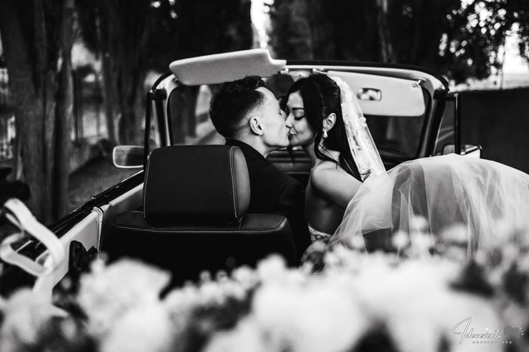 foto matrimonio in macchina