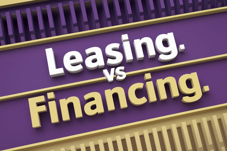 a sign that says leasing vs. financing