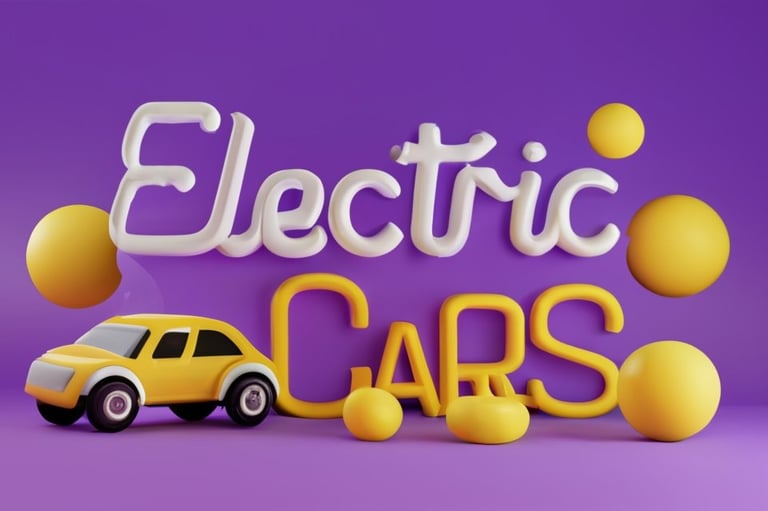 a yellow car with the words "electric cars" on it