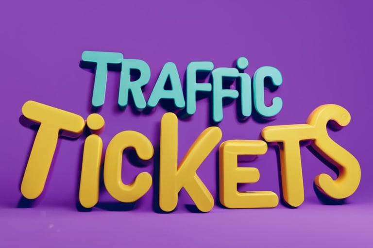 a sign with the words "traffic ticket"