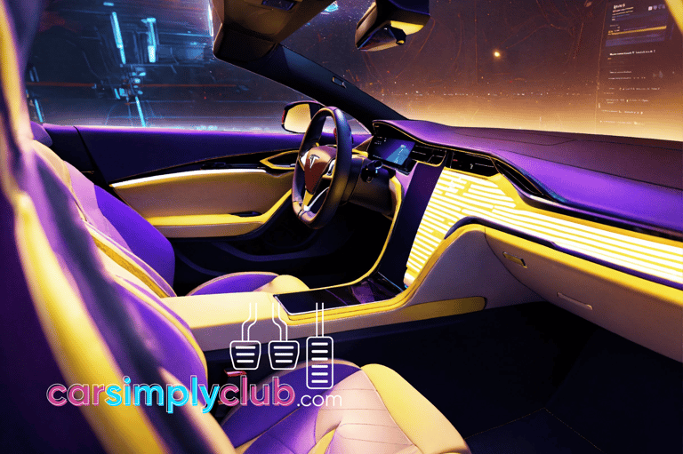 biometrics representation: tesla with a purple interior and a purple interior