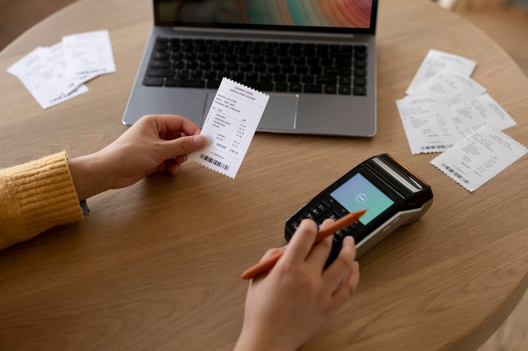 A person using a smartphone to pay bills, with a focus on the bill payment app or website for VA