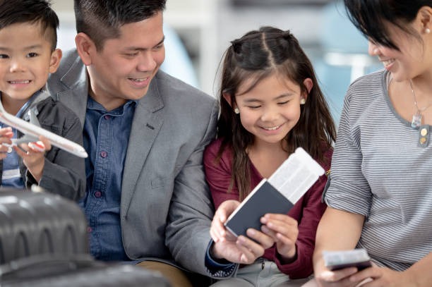 Family arrival airport travel immigration