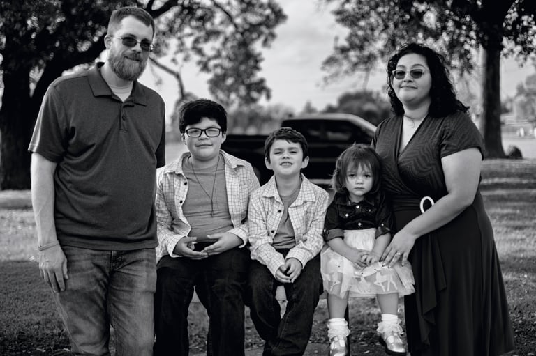 Black & White Family portrait