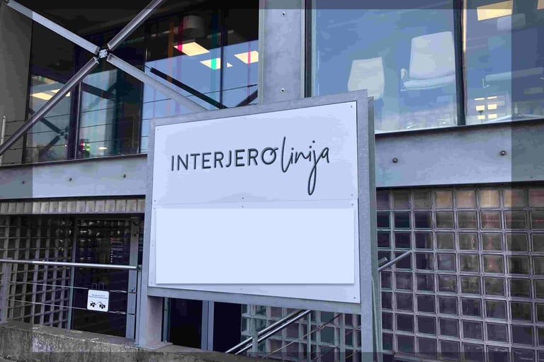 Interjero linija reklamos stendas