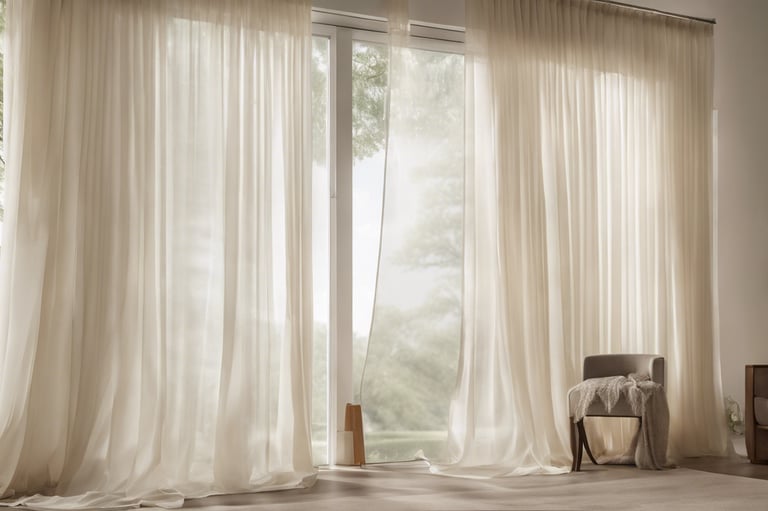 Smėlio spalvos dieninės užuolaidos