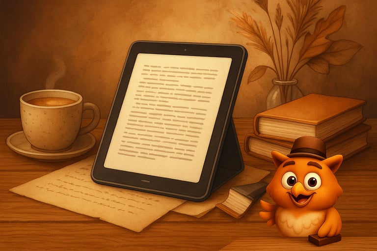 une tablette avec hibou