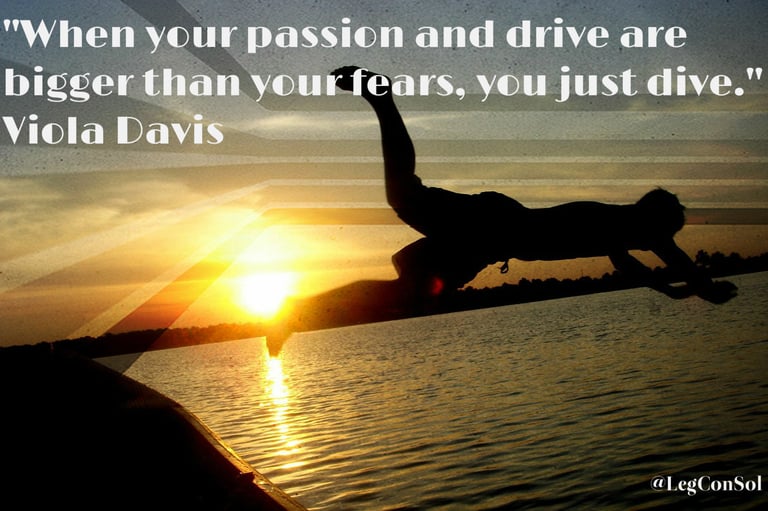When your passion and drive are bigger than your fears, you just dive. Viola Davis