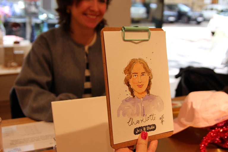 Live-zeichnen buchen Schnellportrait für Firmenveranstaltungen, Fashion und Beauty Events Firmenfeiern zur Kundenbindung