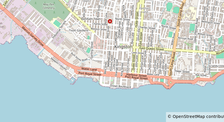Map of Rum Lane, Kingston Jamaica. where dr Harold Moody lived before travelling to the UK
