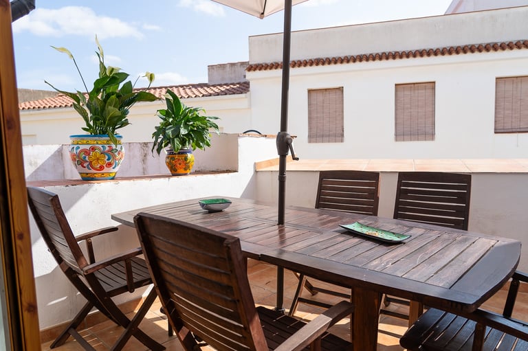 Terraza con vistas en la segunda planta de Carmens Rural, Sant Jordi