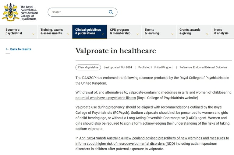 Screen shot of webpage link directs to