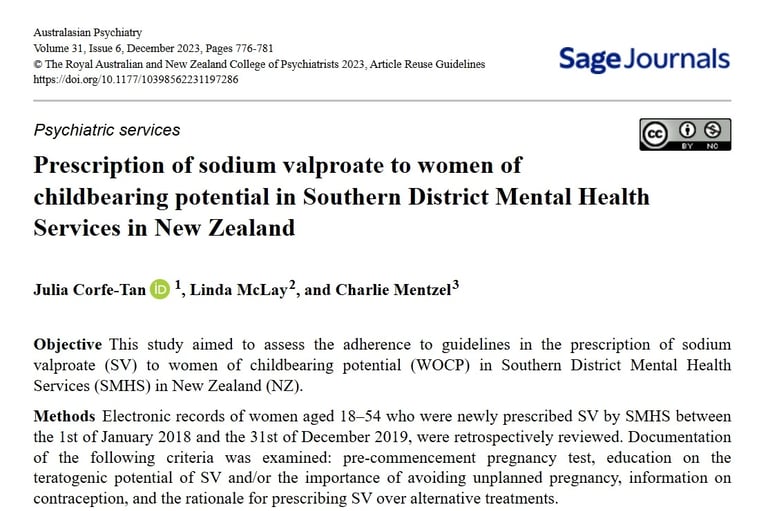 Screenshot of title & part of the text of journal article that the link directs to