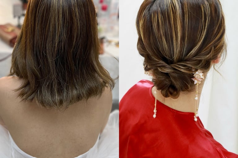 香港婚禮新娘化妝師妝前妝後對比