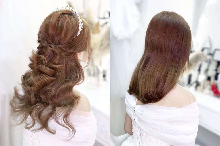 香港婚禮新娘化妝師妝前妝後對比