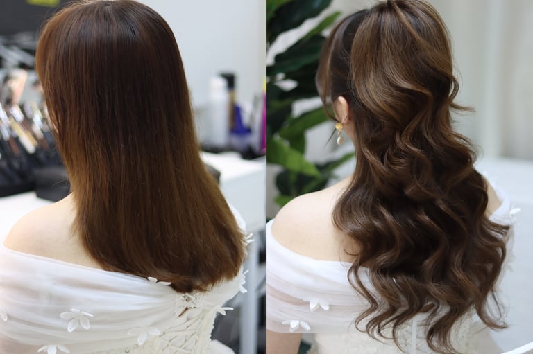 香港婚禮新娘化妝師妝前妝後對比