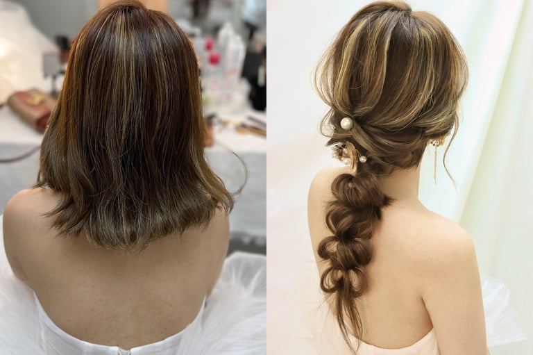 香港婚禮新娘化妝師妝前妝後對比