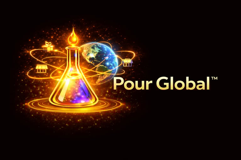 Pour Global fulfilment banner showing global order fulfilment without holding local stock