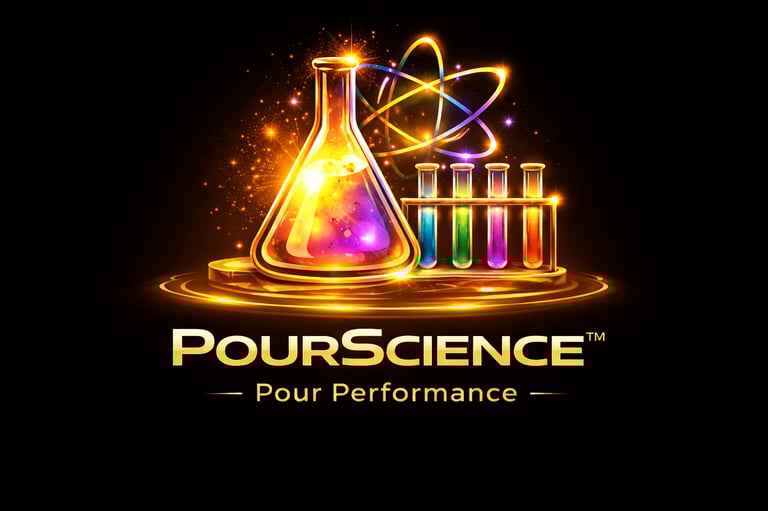 Pour Science hero visual showing the performance layer used to improve brand visibility