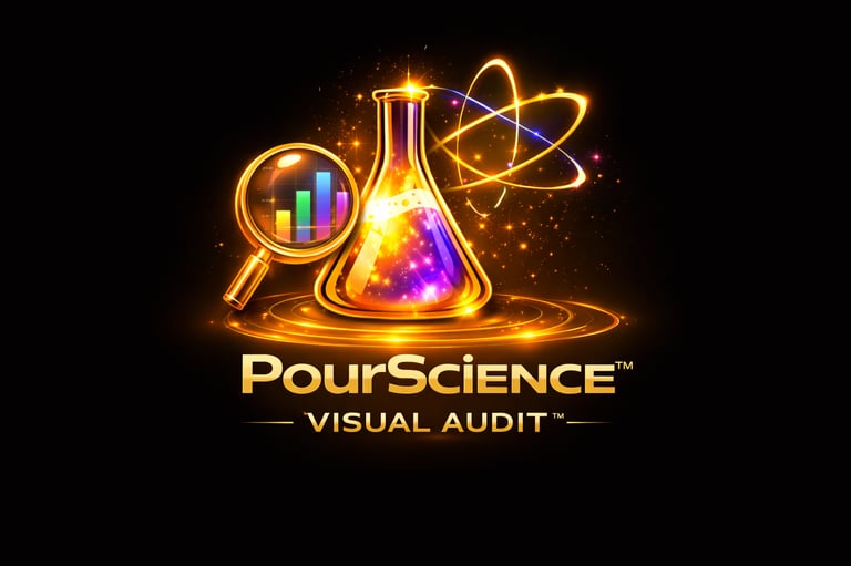 Pour Science Visual Audit tool showing how brand visibility is reviewed and improved