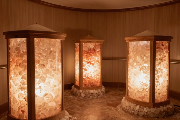A softly lit salt therapy room — one of the hidden wellness gems available on cruise ships
