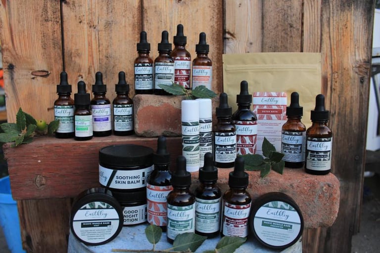 a variety of skin care products on a table