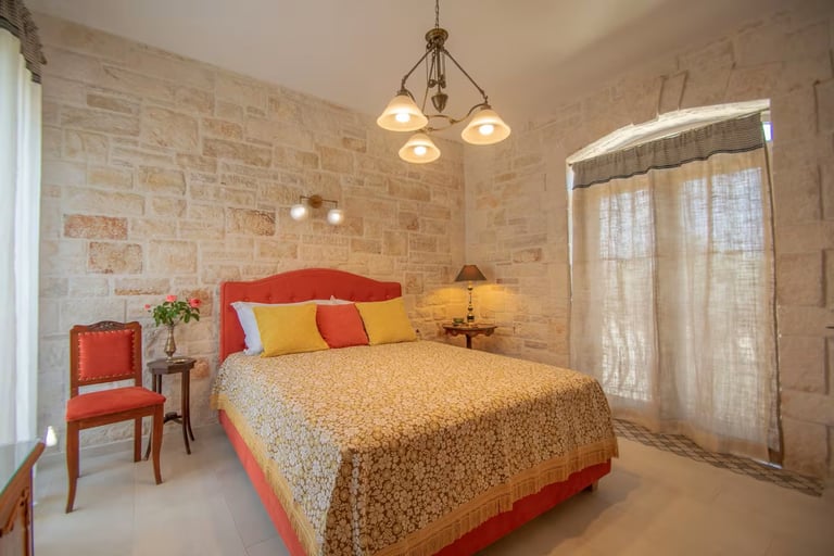 comfortable double bed in the master bedroom