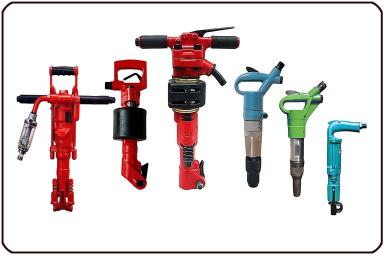 Martillos neumáticos. Martillos picadores y rompedores. Atlas copco. Ingersoll rand. Topac. Toku