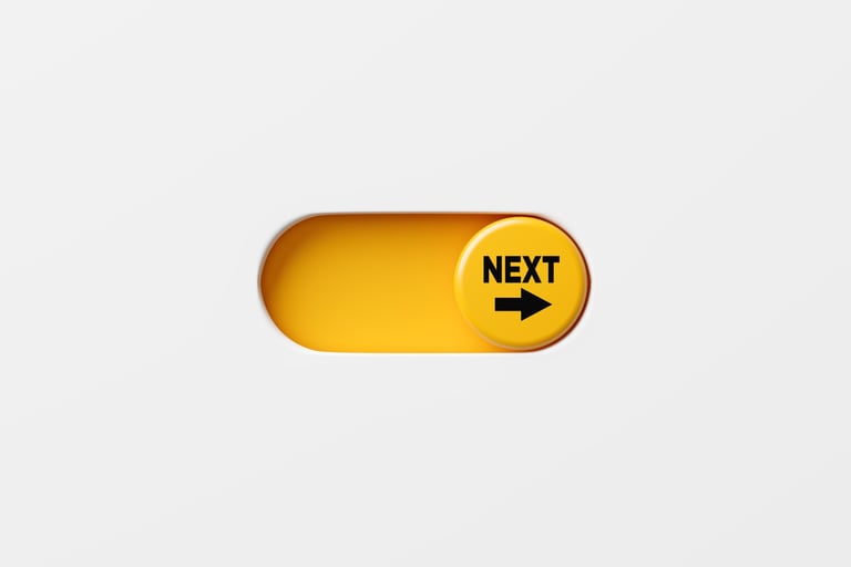 On and off toggle switch button with the word next