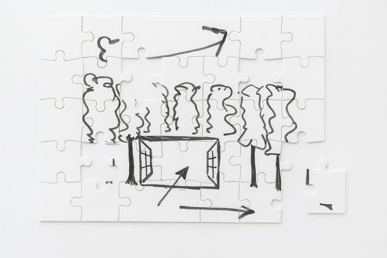 concept tekening als puzzel
