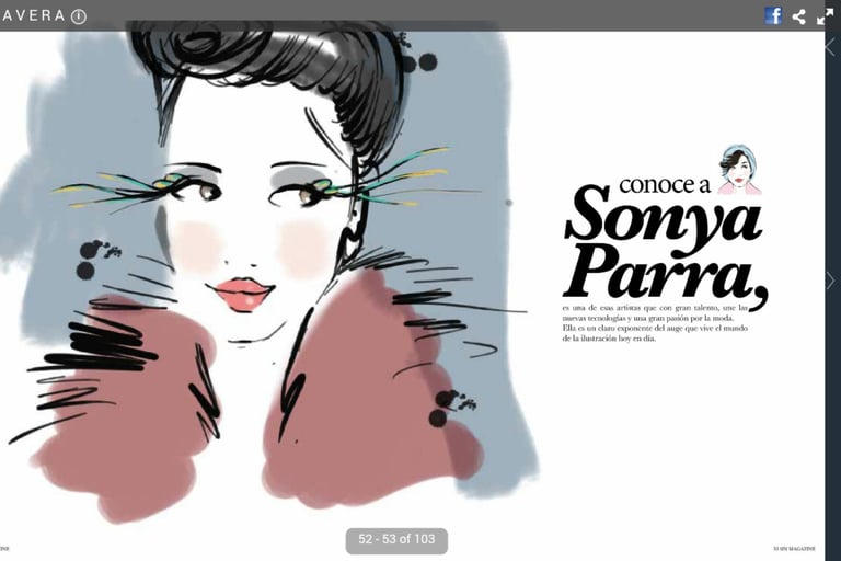 Editorial Magazine Feature about Artist And Fashion Illustrator Sonya Parra