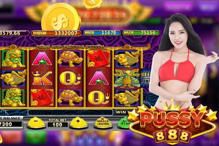 a woman in a bikini top and a casino slot machine by psuuy888 brand
