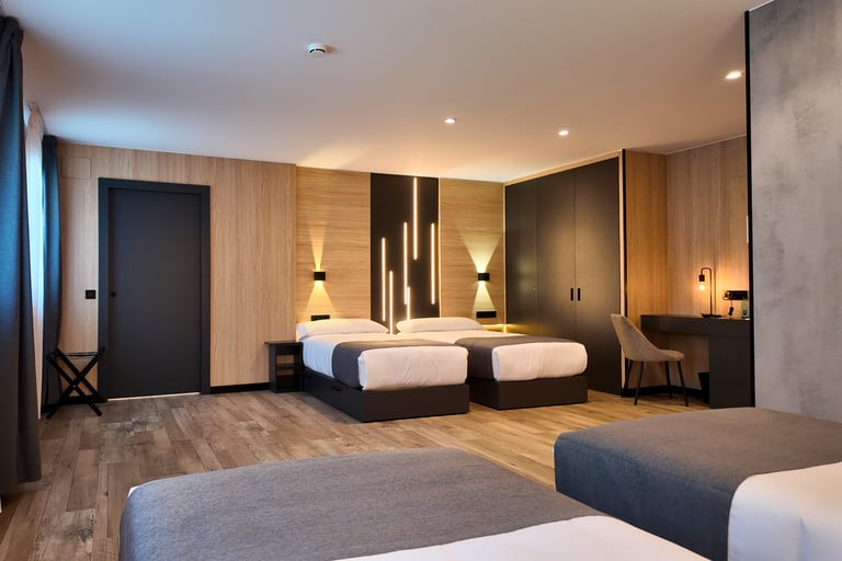 Habitación familiar del Hotel Focus en el Pas de la Casa, Andorra. En los Pirineos