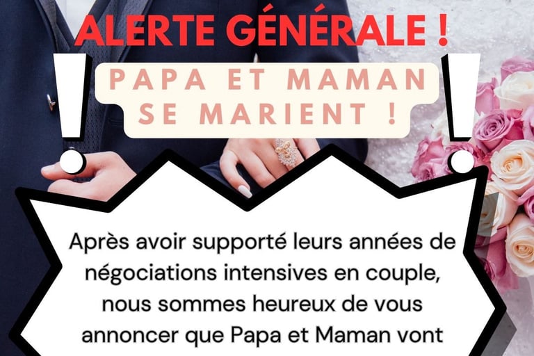faire-part mariage humoristique papa et maman se marient