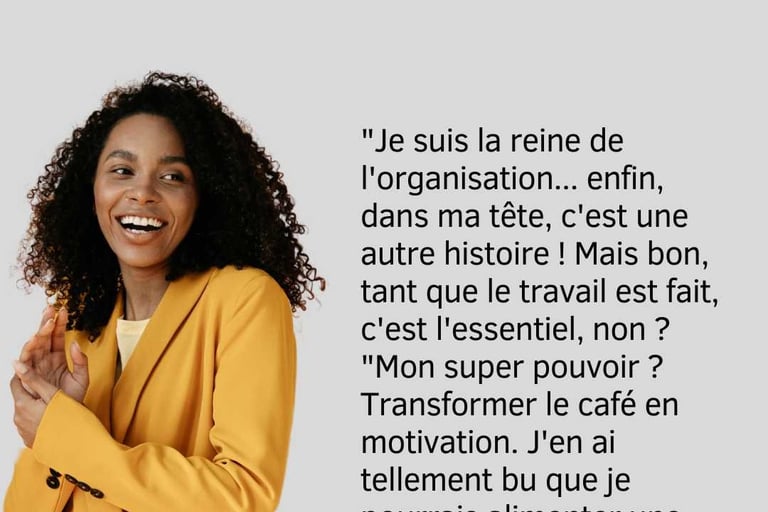 Se décrire avec humour : exemples pour une femme