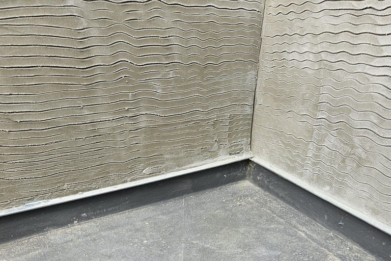 GREY RENDER ON AN EXTERNAL WALL BY D AND N PLASTERING