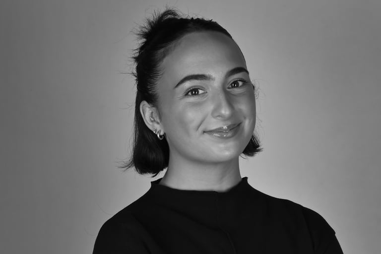 a woman in a black and white photo