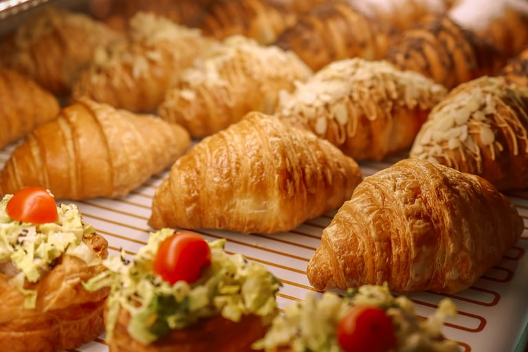 bakery croissants and pastries made with malt