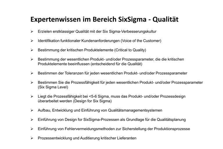 Operational Excellence with Six Sigma quality