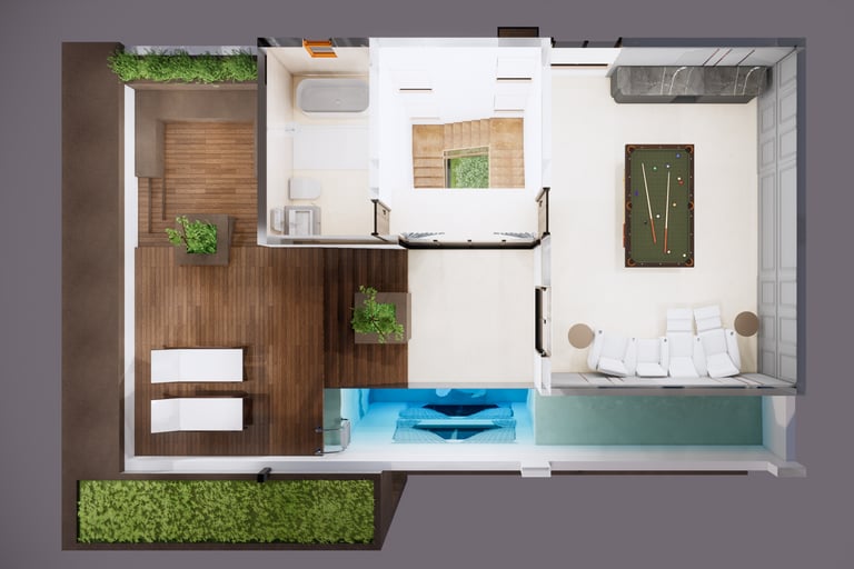 South facing villa floor plan at Fortune Hestia Sarjapur Road with modern Greek-inspired layout