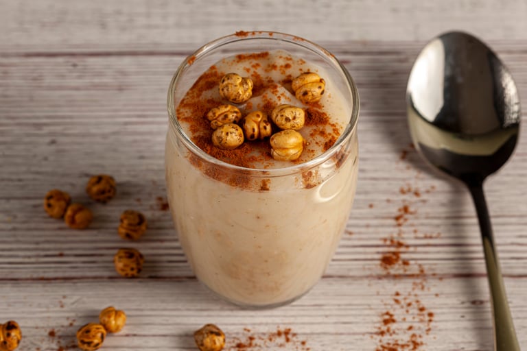 malted milk drink with roasted grains