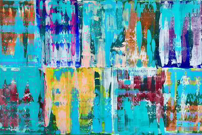 Acrylic painting Acrylbild Acryl Bild Gemälde abstrakt blau türkis Aqua