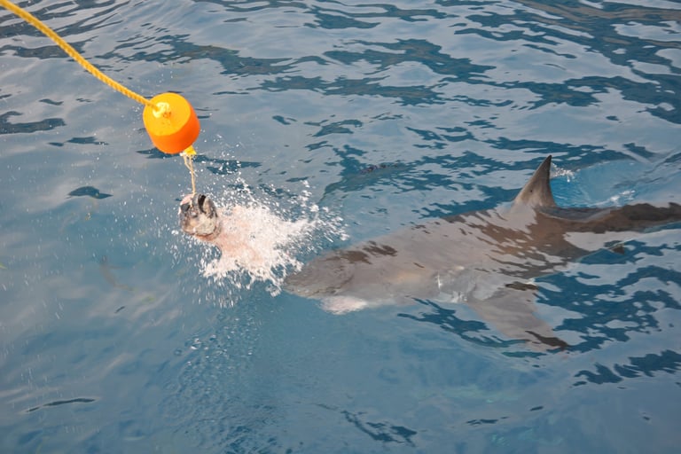 Great White shark diving in Guadalupe Island, off the coast of Mexico
